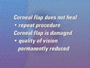 In extremely rare instances, the corneal flap can be damaged and the quality of vision permanently reduced.